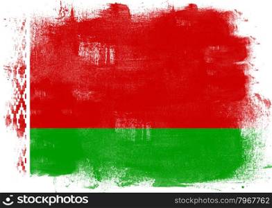 Flag of Belarus painted with brush on solid background,