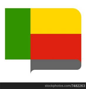 Flag of Benin horizontal shape, pointer for world map. Flag horizontal shape, pointer for world map