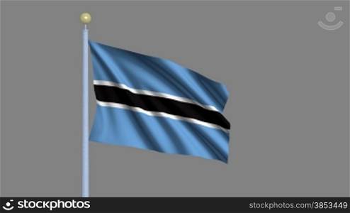 Flag of Botswana waving in the wind - highly detailed flag including alpha matte for easy isolation - Flagge Albaniens im Wind inklusive Alpha Matte