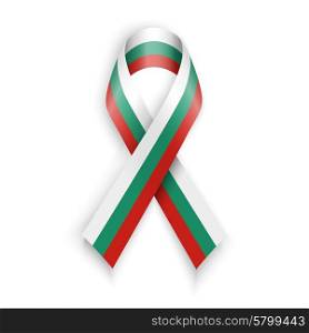 Flag of Bulgaria. Abstract Bulgarian ribbons isolated on white, vector illustration