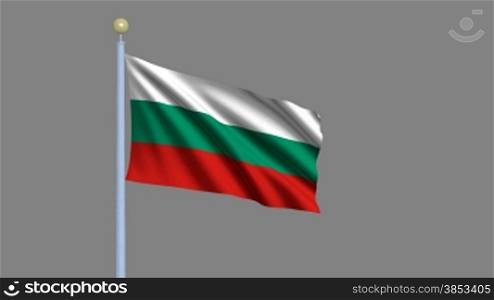 Flag of Bulgaria waving in the wind - highly detailed flag including alpha matte for easy isolation - Hochdetailierte Flagge Bulgariens im Wind inklusive Alpha Matte