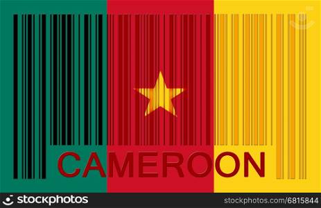 Flag of Cameroon, painted on barcode surface