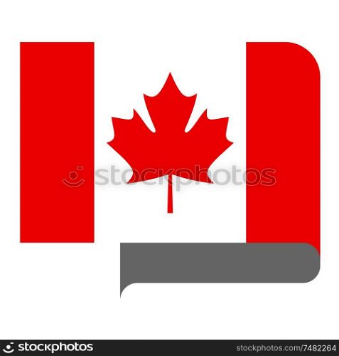 Flag of Canada horizontal shape, pointer for world map. Flag horizontal shape, pointer for world map