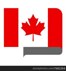 Flag of Canada horizontal shape, pointer for world map. Flag horizontal shape, pointer for world map