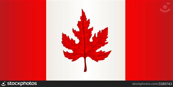 Flag of Canada with maple leaf
