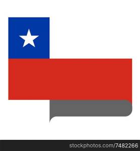 Flag of Chile horizontal shape, pointer for world map. Flag horizontal shape, pointer for world map