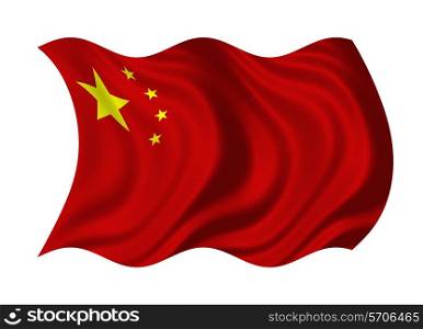 Flag of China isolated on white background