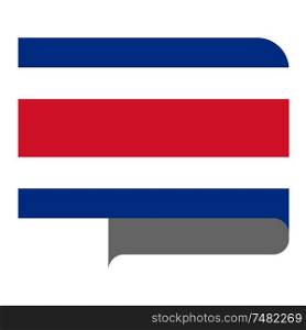 Flag of Costa Rica horizontal shape, pointer for world map. Flag horizontal shape, pointer for world map