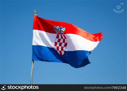 Flag of Croatia on sky background