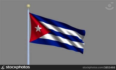 Flag of Cuba waving in the wind - highly detailed flag including alpha matte for easy isolation - Flagge Kubas im Wind inklusive Alpha Matte