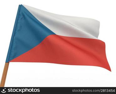 Flag of czech . 3d