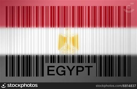 Flag of Egypt, painted on barcode surface