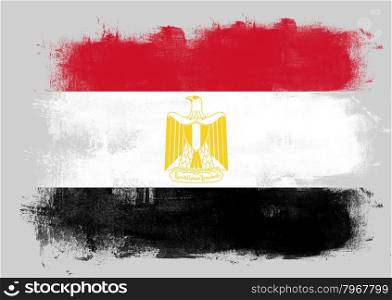 Flag of Egypt painted with brush on solid background,