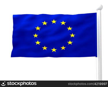 flag of europe on white . 3d render