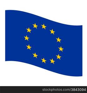 Flag of Europe. Rippled flag of Europe illustration