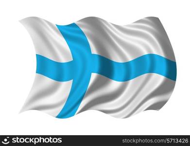 Flag of Finland isolated on white background