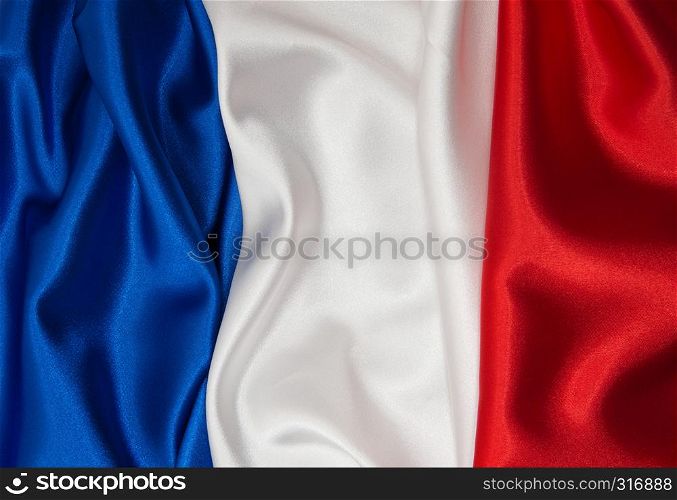 Flag of France on satin texture