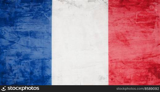 Flag of France on satin texture