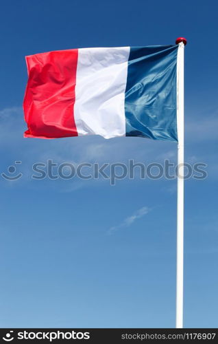 Flag of France waving in the sky