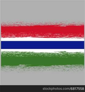 Flag of Gambia. Symbol has a Detailed Grunge Texture.. Flag of Gambia