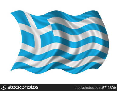 Flag of Greece isolated on white background