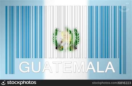 Flag of Guatemala, painted on barcode surface