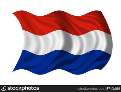 Flag of Holland isolated on white background