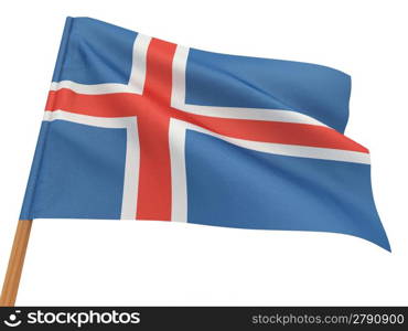 Flag of iceland . 3d