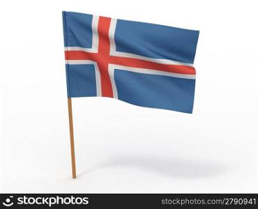 Flag of Iceland. 3d