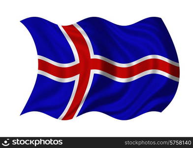 Flag of Iceland isolated on white background