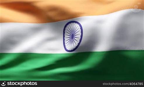 Flag of INDIA - highly detailed in slow motion
