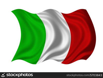 Flag of Itali isolated on white background