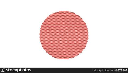 Flag of Japan. Celled stylization japanese national flag. illustration. Flag of Japan. Celled stylization japanese national banner. illustration