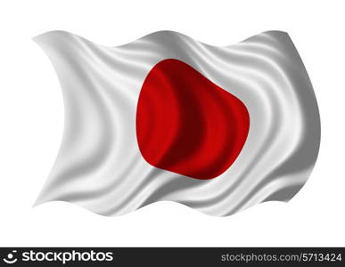 Flag of Japan isolated on white background