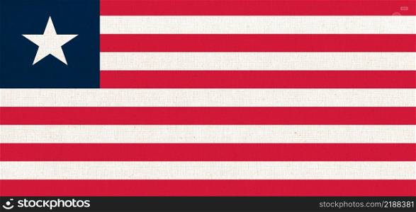 Flag of Liberia. national symbol of Liberia. Fabric Texture. State flag of Liberia on textured background. Flag of Liberia. national symbol of Liberia. Fabric Texture.