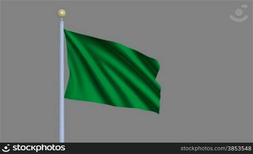 Flag of Libya waving in the wind - highly detailed flag including alpha matte for easy isolation - Flagge Libyens im Wind inklusive Alpha Matte