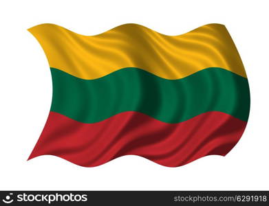 Flag of Lithuania isolated on white background