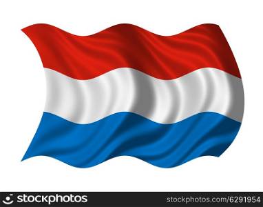 Flag of Luxembourg isolated on white background
