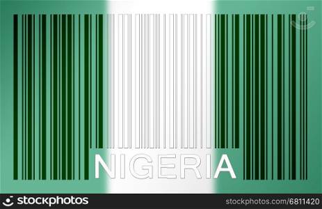 Flag of Nigeria, painted on barcode surface