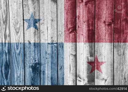 Flag of Panama on weathered wood