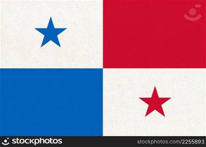 Flag of Panama. Panamanian flag on fabric surface. Fabric Texture. National symbol. Republic of Panama. Panamanian national flag. Flag of Panama. fabric Texture. Panamanian national symbol