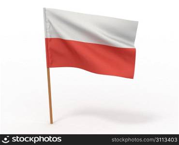 Flag of poland . 3d