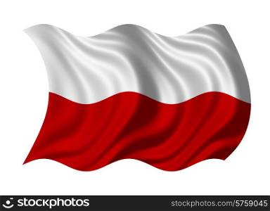 Flag of Poland isolated on white background