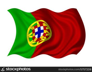 Flag of Portugl isolated on white background