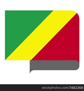 Flag of Republic of the Congo horizontal shape, pointer for world map. Flag horizontal shape, pointer for world map
