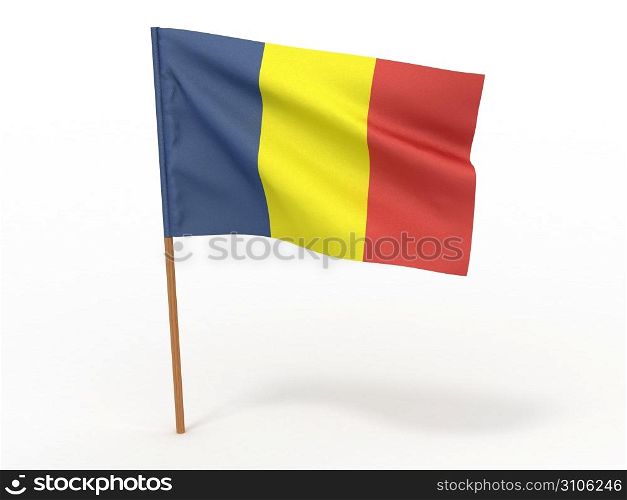 Flag of romania . 3d