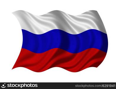 Flag of Russia isolated on white background