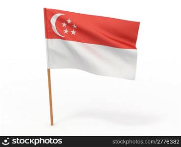Flag of Singapore. 3d