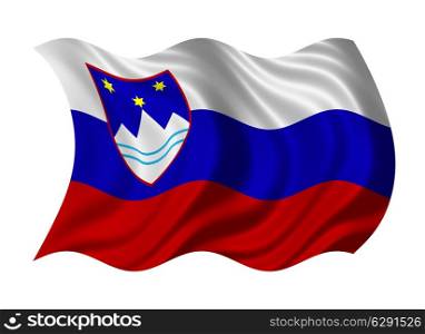 Flag of Slovenia isolated on white background