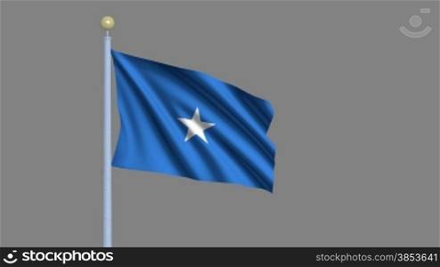 Flag of Somalia waving in the wind - highly detailed flag including alpha matte for easy isolation - Flagge Somalias im Wind inklusive Alpha Matte
